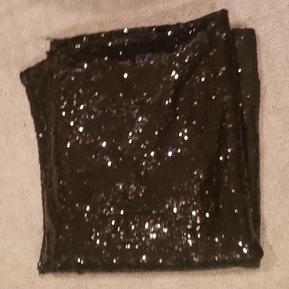 Black sequin tablecloth